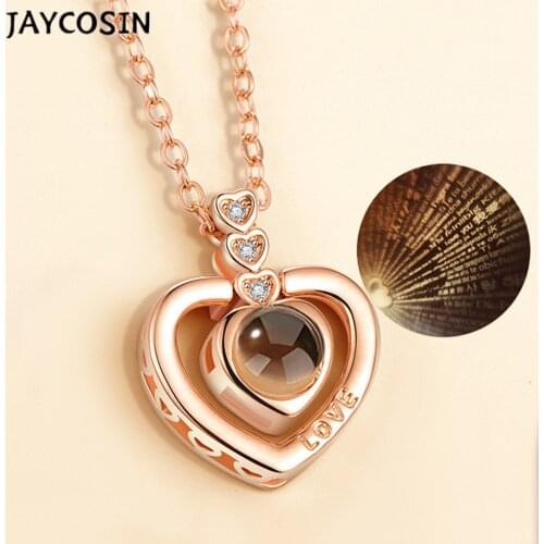 Necklace 100 Languages I Love You Valentines Day Present Memory Projection Net Same Paragraph Holiday Surprise Gift 2021 New