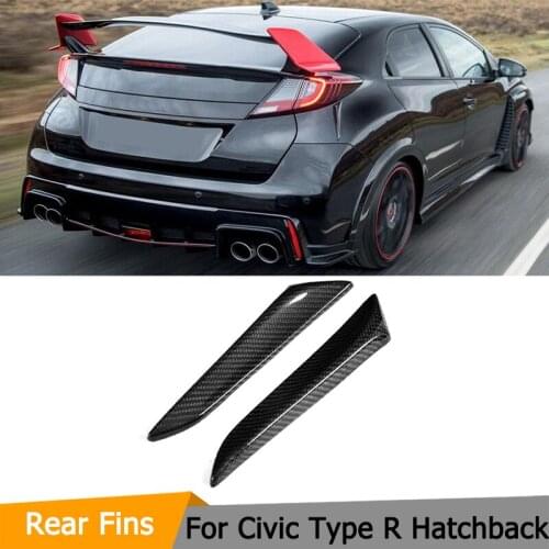 Carbon Fiber Rear Bumper Vents Decoration Trims Fins for Honda for Civic Type R Hatchback 5-Door 2015 2016