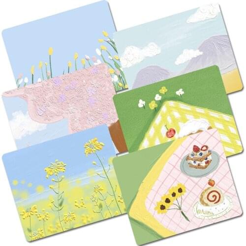 Simple mouse pad small landscape oil painting thickening art