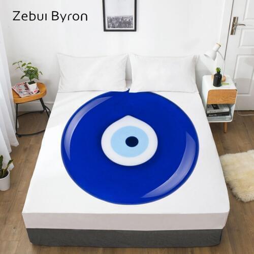 3D Fitted Sheet,Bed Sheet With Elastic Queen/King/Custom,Mattress Cover 180/150*200/160x200,bedding Evil eye,drop ship
