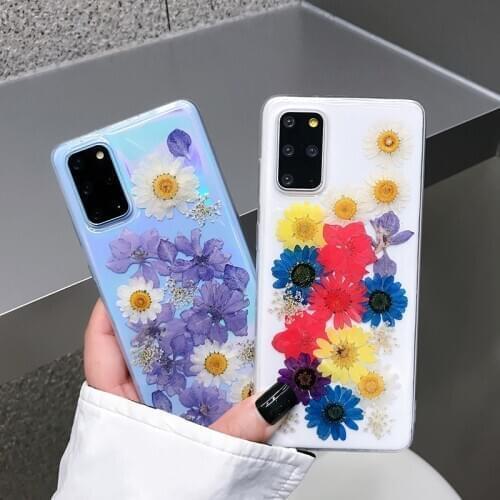 Real Dried Flower Clear Phone Case for iphone 11 12 Pro Max 12 Pro 12 Mini 6 6s 7 8 Plus X Xr Xs Max silicone Transparent Cover