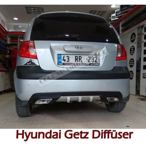 For Hyundai Getz Diffuser Rear Bumper Extension Attachment Car Styling Auto Accessory Exhaust Universal Spoiler Sill Spilitter