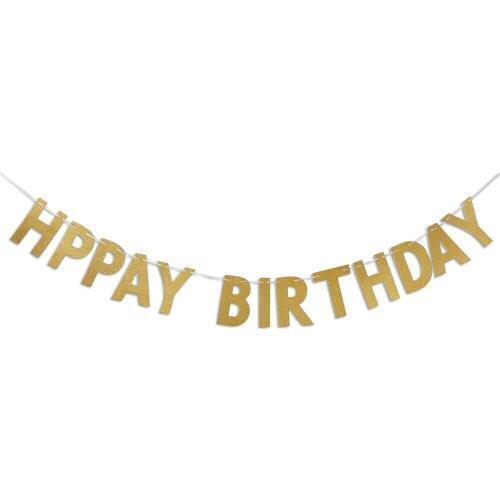 Happy Birthday Banner Chic Glitter Gold Party Decorations Versatile Beautiful Bunting Flag Garland Wedding Decoration