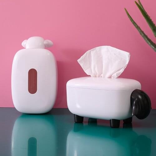 Cute Sheep Tissue Box with Cover Paper Towel Box Household Napkin Holder Box Home Kitchen Boxes Organizer Accessories