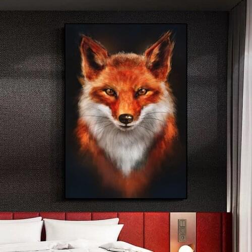 Large Size Modern Realistic Red Fox Animal Poster Mural Family Bedroom Childrens Room Wall Decoration Canvas Art (no Frame)