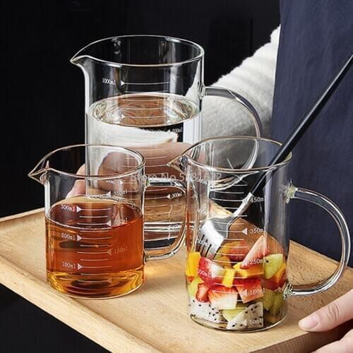 Glass Measuring Cup With Scale High Temperature Microwave Oven Home Kitchen Baking Tools Transparent Measuring Cup