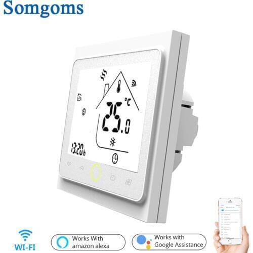 WiFi Smart Touch Thermostat Temperature Controller for Water/Electric Floor Heating Water/Gas Boiler Tuya APP Remote Control