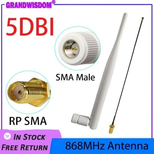 GSM 868MHz 915MHz antenna 5bdi SMA Male Connector antena 868 MHz 915 MHz antenne white antennas for Lorawan