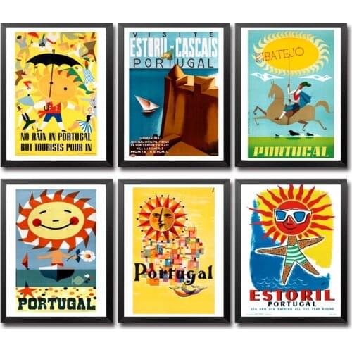 Portugal Puerto Rico Rhodesia Romania San Francisco Scandinavia Scotland Spain Vintage Travel Poster