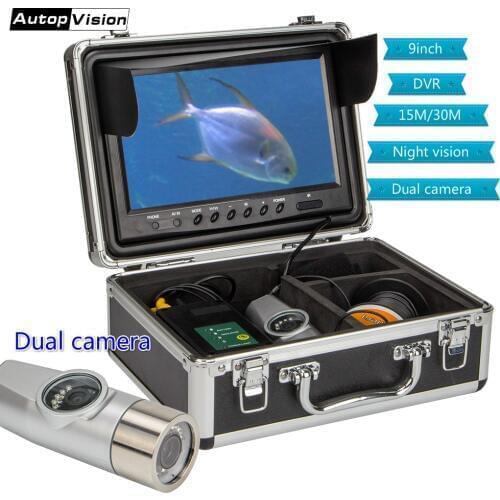 WF21 underwater camera 15m 30m Dual camera with 9inch Screen with IR LED Camera For Fishing / chimney/well with DVR Recorder