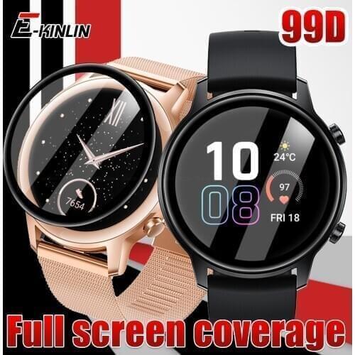Curved Full Cover Edge Screen Protector For Huawei Honor MagicWatch 2 46mm 42mm Smart Watches 99D Soft Protective Film Not Glass