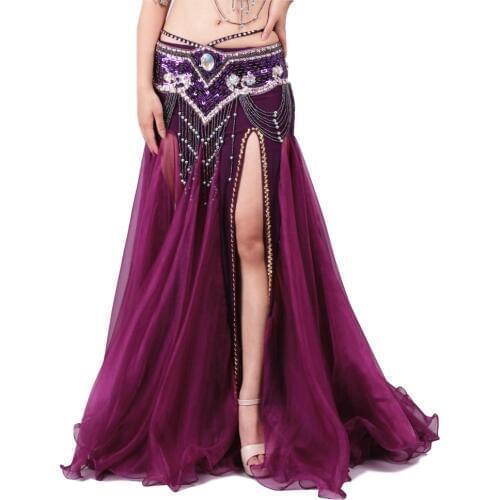 2018 New Belly Dancing Clothes Professional Long Fish Tail Skirts Wrapped Skirt Women Sequins Belly Dance Skirts (without belt)