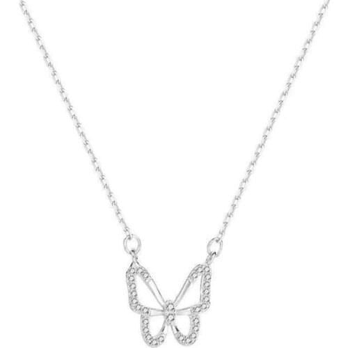 Simplicity Hollow Out Butterfly Crystal Necklace for Women Europe And America Female Clavicle Short Choker Valentines Day Gifts