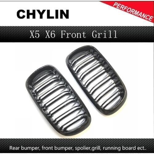 1 Pair New 2014 + X5 X6 F15 F16 M Sport design abs material kidney car front grill for BMW xdrive vehicle front bumper grille