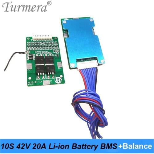 10S 36V 42V 20A Lithium Battery BMS with Balance and PTC PCM Protection Board for Electric Bike Batteries and E-scooter Turmera