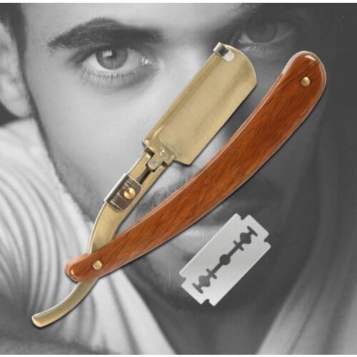 1P Stainless Steel Folding Shave Knife Handle Beard Straight Razor Hair Dressing Tool Men Manual Convenience Hair Trimmer