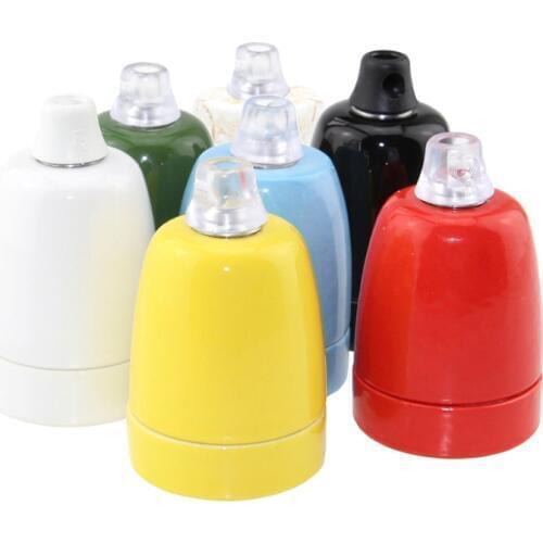 2 pieces E27 Ceramic Lamp Holder E27 Porcelain Screw Bulb Light Socket for DIY Pendant Light Fittings