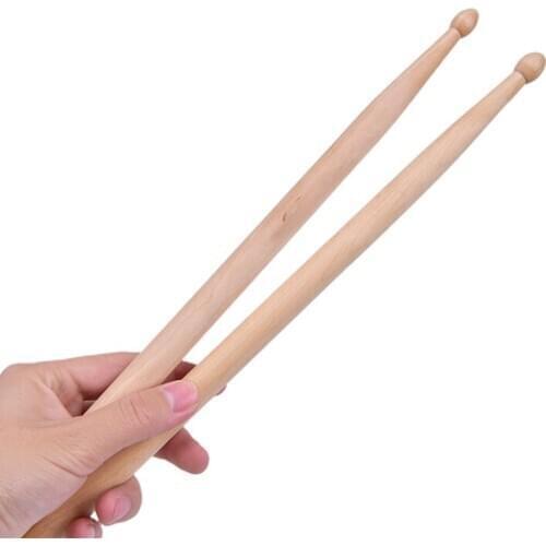 2Pcs Professional Light Weight Endearing Music Band Oval Tip Drum Sticks Percussion Instruments Parts Accessories Maple Wood