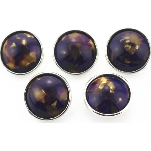 20pcs/lot HQ Dark Purple Shell Snap Button Fit 18mm Interchangeable Ginger Snap Jewelry DIY Bracelets&Bangles Charms Jewelry