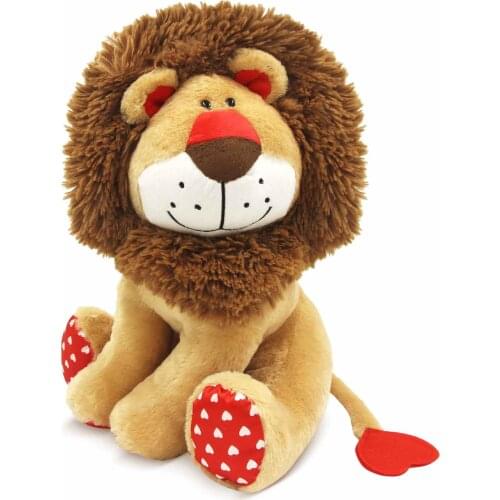 30cm Lion Stuffed Animal Toys Fluffy Plush Mane Heart Tail for Kids Babies Boys Birthday Day Lovers Boyfriend Girlfriend Gifts