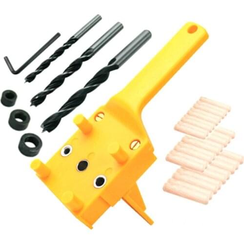 38pcs Woodworking Hand Tools Quick Carpenter Locator Doweling Jig Handheld 6/8/10mm Drill Bit Hole Puncher For Carpentry Dowel