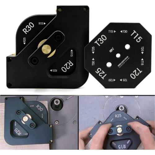 4 in 1 Wood Panel Radius Quick-Jig Router Table Bits Jig Corner Templates Kit R15-R20-R25-R30