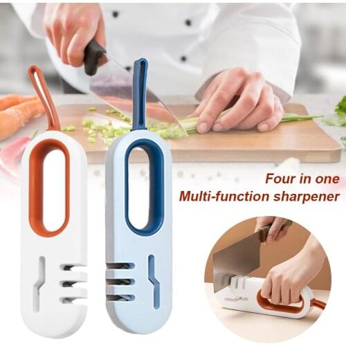 4 In 1 Multipurpose Knife Sharpener Anti Slip Professional Knife Sharpening Tool For Scissors Chef Knves Fruit Knives Dropship