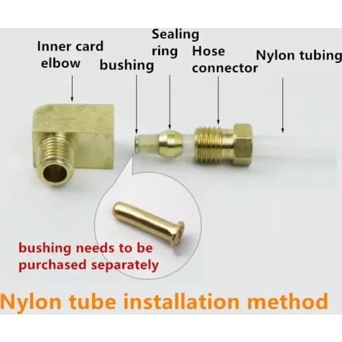 5PC lubrication Brass oil Pipe Fitting 4 6 8mm OD Tube Compression Ferrule Tube Compression Fitting Connector Adapter