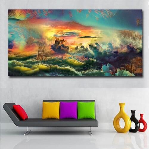5D Diamond Embroidery Handmade Diamond Painting Colorful Modern Abstract Landscape Rhinestone Mosaic daimond painting Home Decor