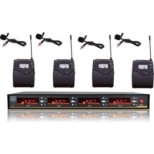 Bolymic 4 channels wireless microphone Lapel UHF Professional Wireless microphones