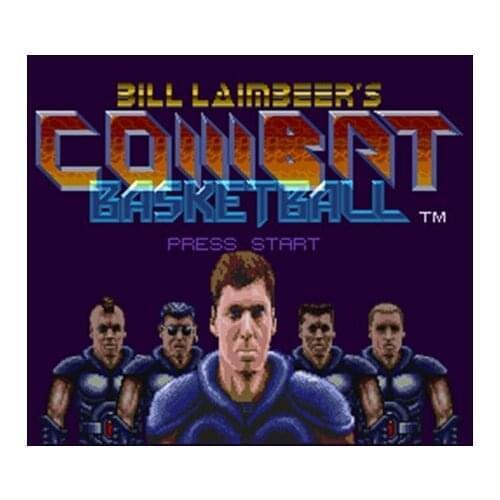 Bill Laimbeers Combat Basketball NTSC Version 16 Bit 46 Pin Big Gray Game Card For USA Game Players