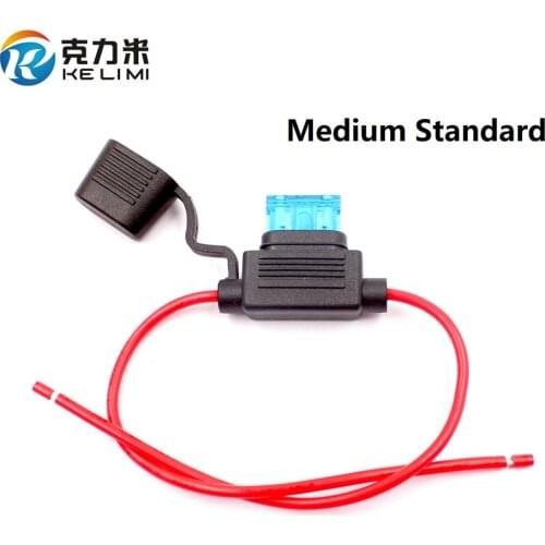 2Pcs Fuse Holder Medium Standard ATC ATO Fuse Box Socket Waterproof with Cable 5A 7.5A 10A 15A 20A 25A 30A 35A Fuse