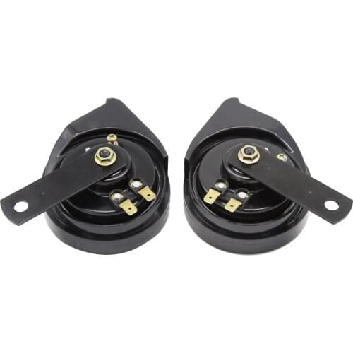 1 Pair Black 12V Loud Car Truck 110DB Dual-tone Snail Electric Air Horns