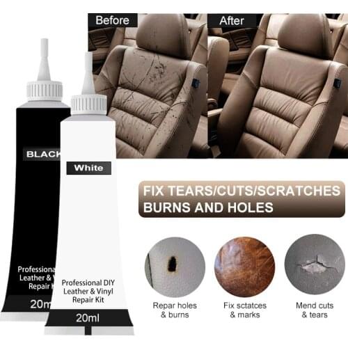 20ml Wash&Maintenance Car Seat Leather Repair Gel White/black Color Seat Leather Complementary Refurbishing Cream Paste Cleaner