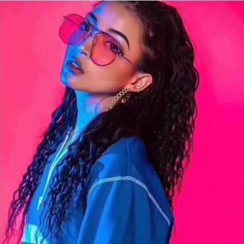 LKK Vintage Round Big Size Oversized lens Mirror Sunglasses Women Brand Designer Metal Frame Lady Sun Glasses Lady Cool Retro