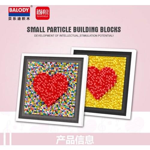 Love Picture Photo Frame Building Block Flower Painting Wedding Bride Lovers Creative Sense Heart-shaped Assembled Toys Gifts