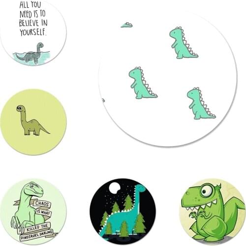 Cute cartoon dinosaur Icons Pins Badge Decoration Brooches Metal Badges For Clothes Backpack Decoration 58mm