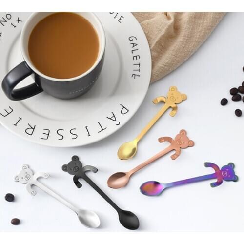 Cute Cat Stainless Steel Ice Cream Cocktail Teaspoons Coffee Soup Tea Spoon