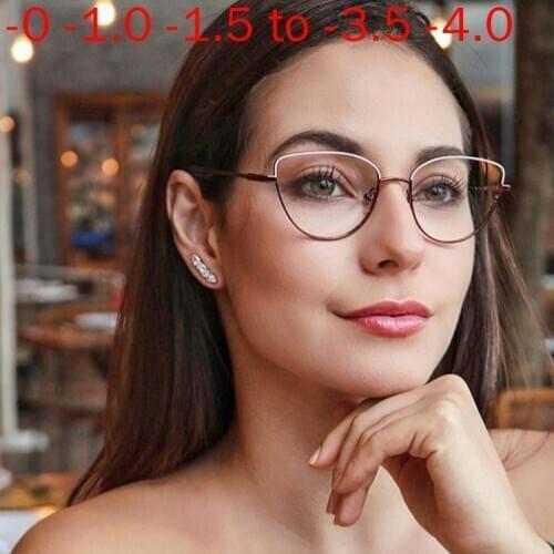 MINCL/2020 New Fashion Optical Prescription New Men Cat Sun Photochromic Ladies Square Diopter Myopia Sun Glasses with Box NX