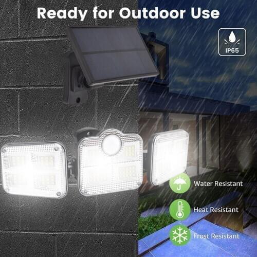 Solar Panel Wall Lamp Decorative Light LED Solar Light Outdoor 3 Head Motion Sensor Illumination Wall Lamp for Garden