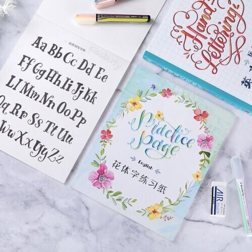 New Writing English Ornamental Calligraphy Copybook Handwritten English Round Font Calligraphy Practice Book for adult