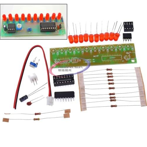 NE555 + CD4017 Practice Learing Kits LED Flashing Lights Module Electronic Suite LSD-10 3-4.5V DIY For Arduino
