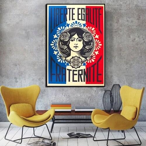 Poster HD Printing Art Freedom, Equality, Friendship Picture Living Room Home Decoration Nordic Canvas Painting Mural