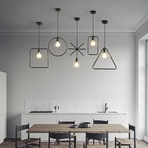 Farmhouse Pendant Lights Metal Hanging Light Adjustable Cord Ceiling Lamp Kitchen Island Bedside Dining Coffee Bar E27 Fixture