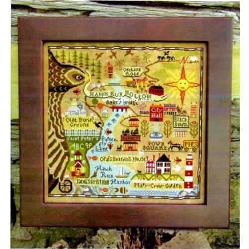 Popular Embroidery Hawkrun Valley Eagle Map Cross Stitch How to Do It with 100% Cotton Flosses & Free Shipping for Home Decor