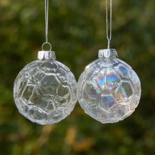 Christmas ornaments glass ornaments creative ornaments window decoration supplies gifts colorful transparent glass football