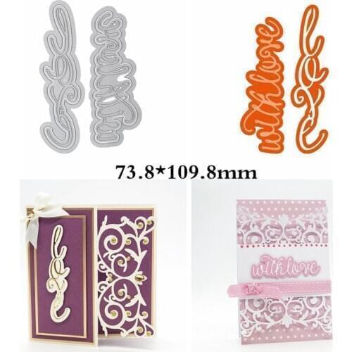 With Love Phrase Die Cuts For Card Making With Love Phrase Metal Cutting Dies Stencils Decoration New 2019