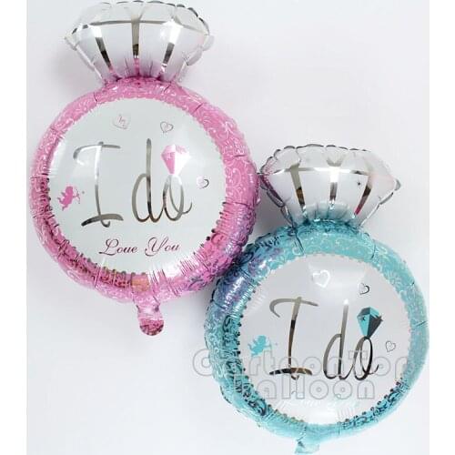 50pcs/lot Pink/Blue 65*47CM I DO mylar Balloons diamond shape ball For Wedding Favours Supplies Birthday Ring Shape globos