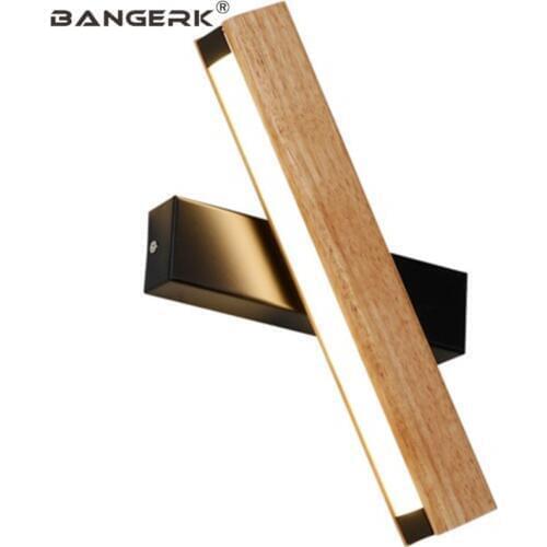 Nordic Design Loft Decor Modern Sconce Wall Light Rotating Bathroom LED Wall Lamp Bedside Iron Wood Home Lighting Fixtures