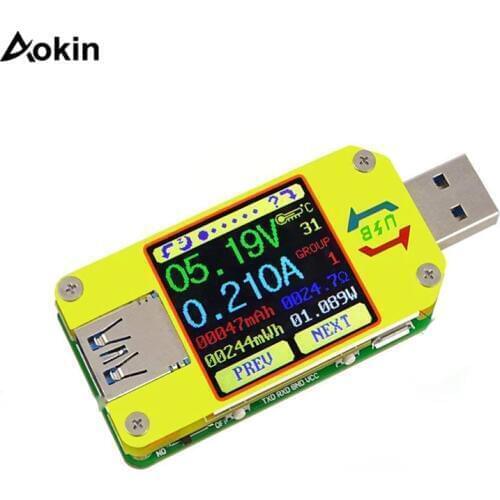 UM34 UM34C for APP USB 3.0 Type-C DC Voltmeter ammeter voltage current meter battery charge measure cable resistance Tester